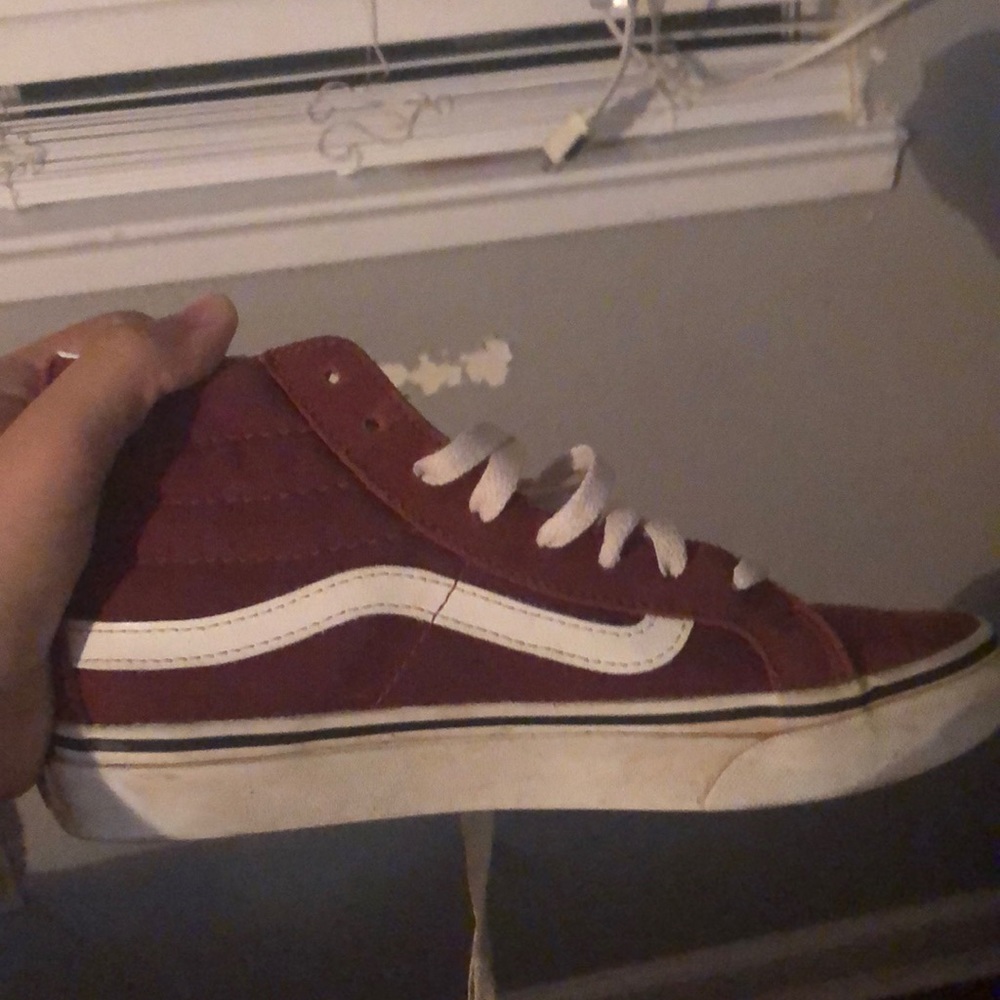Burgundy high top vans
